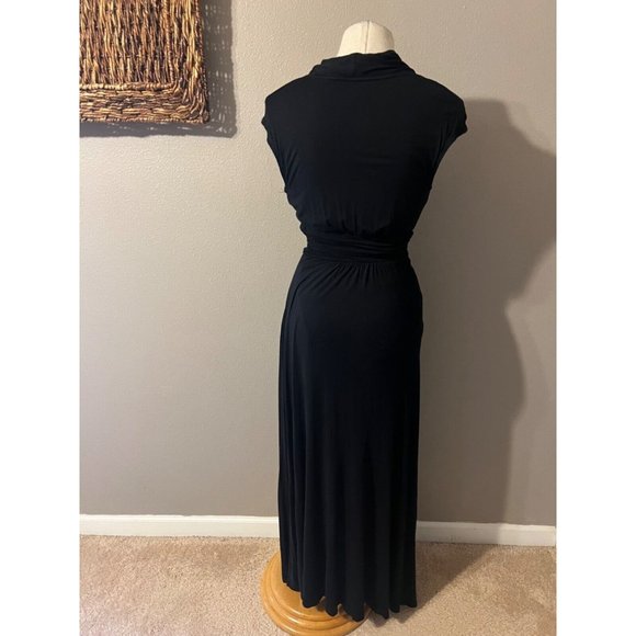 Anthropologie Maeve Bristol Maxi Dress Small Black Stretch Washable - Picture 4 of 11